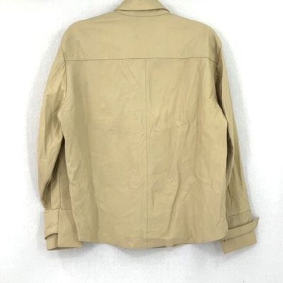 ZARA Leather Limited Edition Oversized Collared Long Sleeve Button Down Shirt Me - Picture 4 of 11